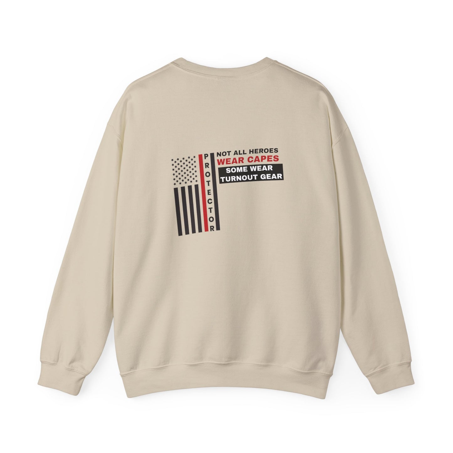 Firefighter Unisex Heavy Blend Crewneck Sweatshirt – Not all heroes wear capes—some wear turnout gear