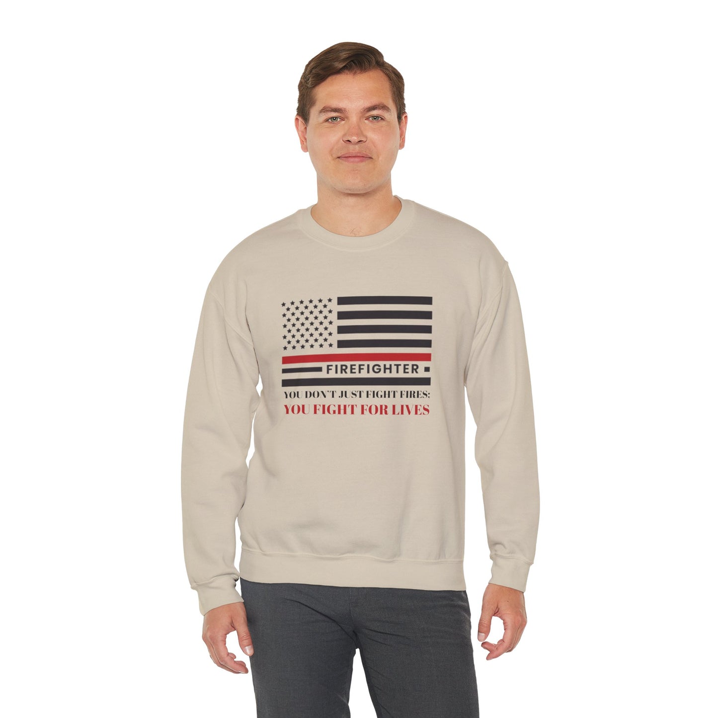 Firefighter Unisex Heavy Blend Crewneck Sweatshirt – You don’t just fight fires; you fight for lives