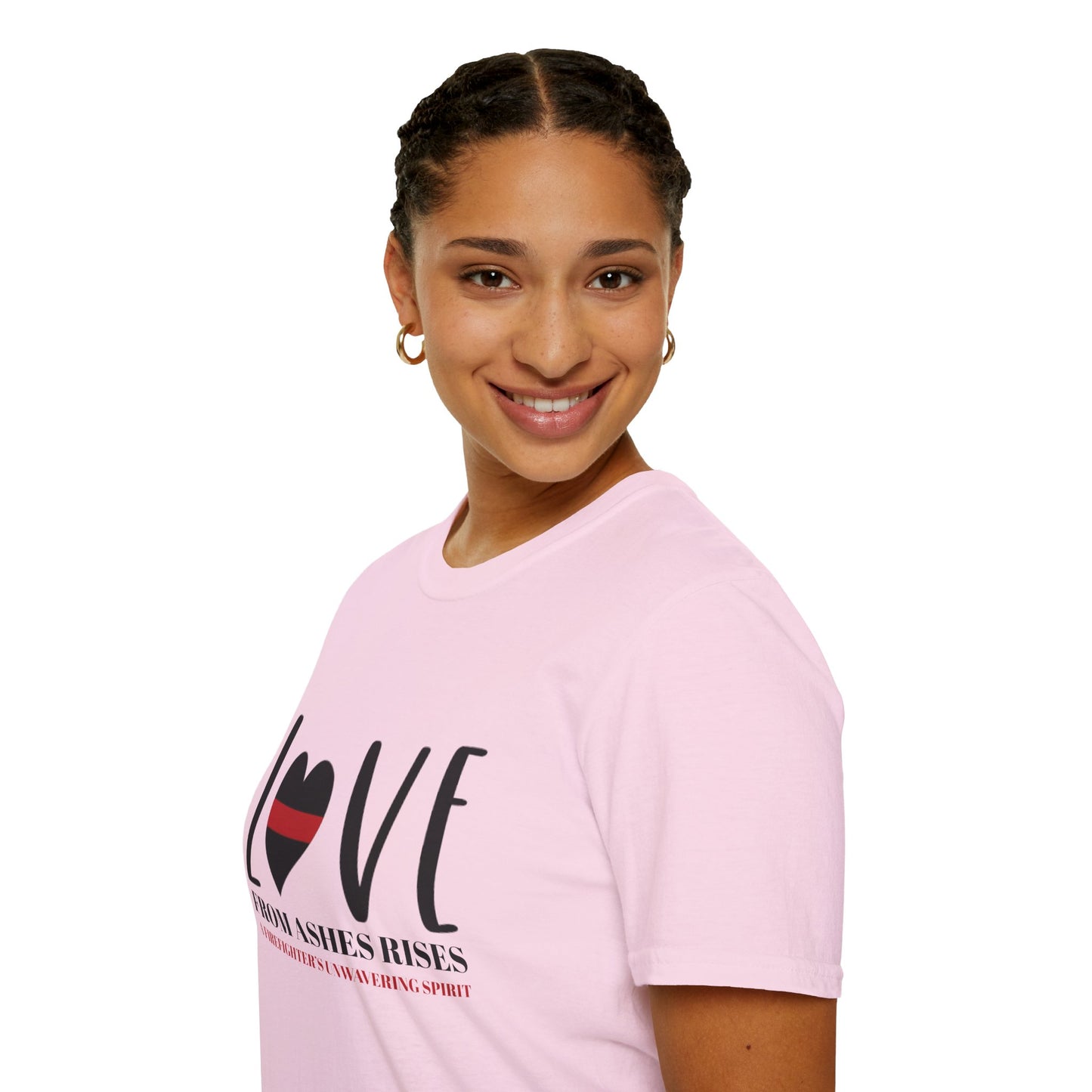 Firefighter Softstyle T-Shirt – From ashes rises a firefighter’s unwavering spirit