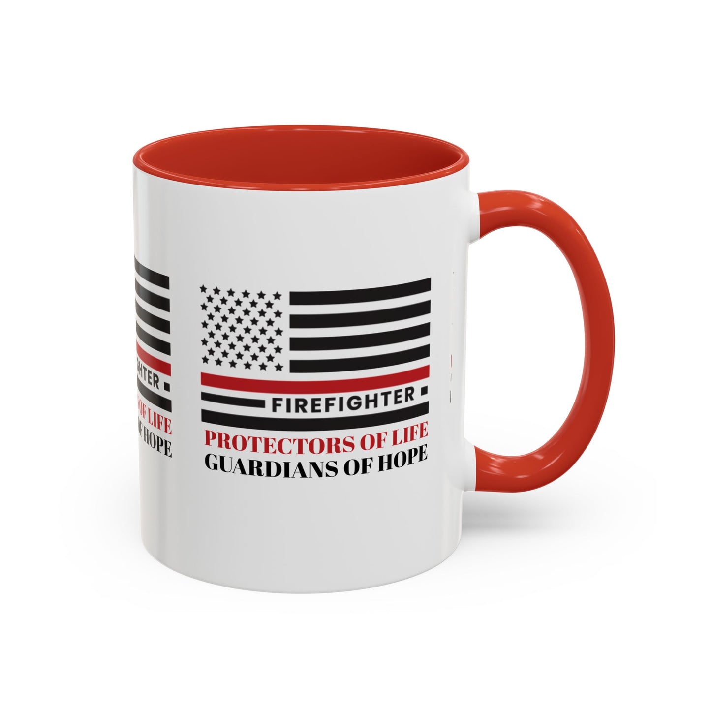 Firefighter Accent Coffee Mug – Firefighters: Protectors of life, guardians of hope