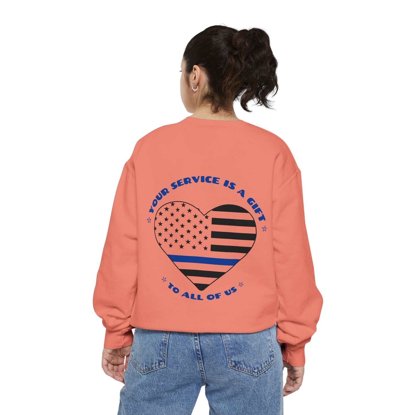 Police Unisex Garment-Dyed Sweatshirt – Your service is a gift to all of us