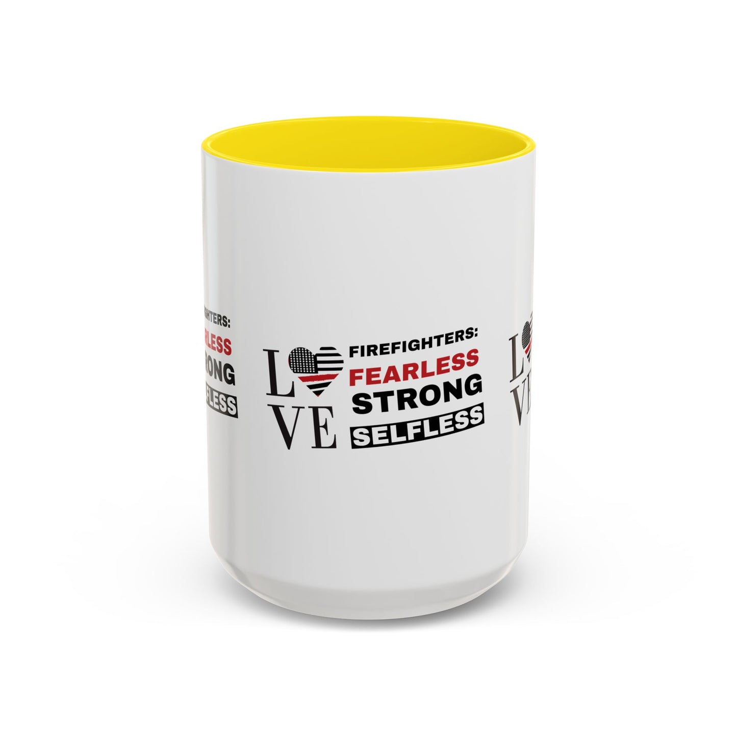 Firefighter Accent Coffee Mug – Firefighters: fearless, strong, selfless