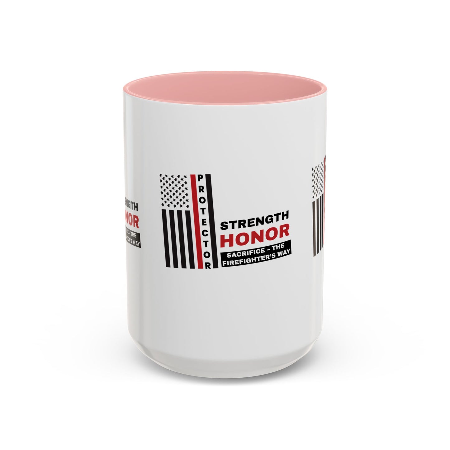 Firefighter Accent Coffee Mug – Strength, honor, sacrifice – the firefighter’s way