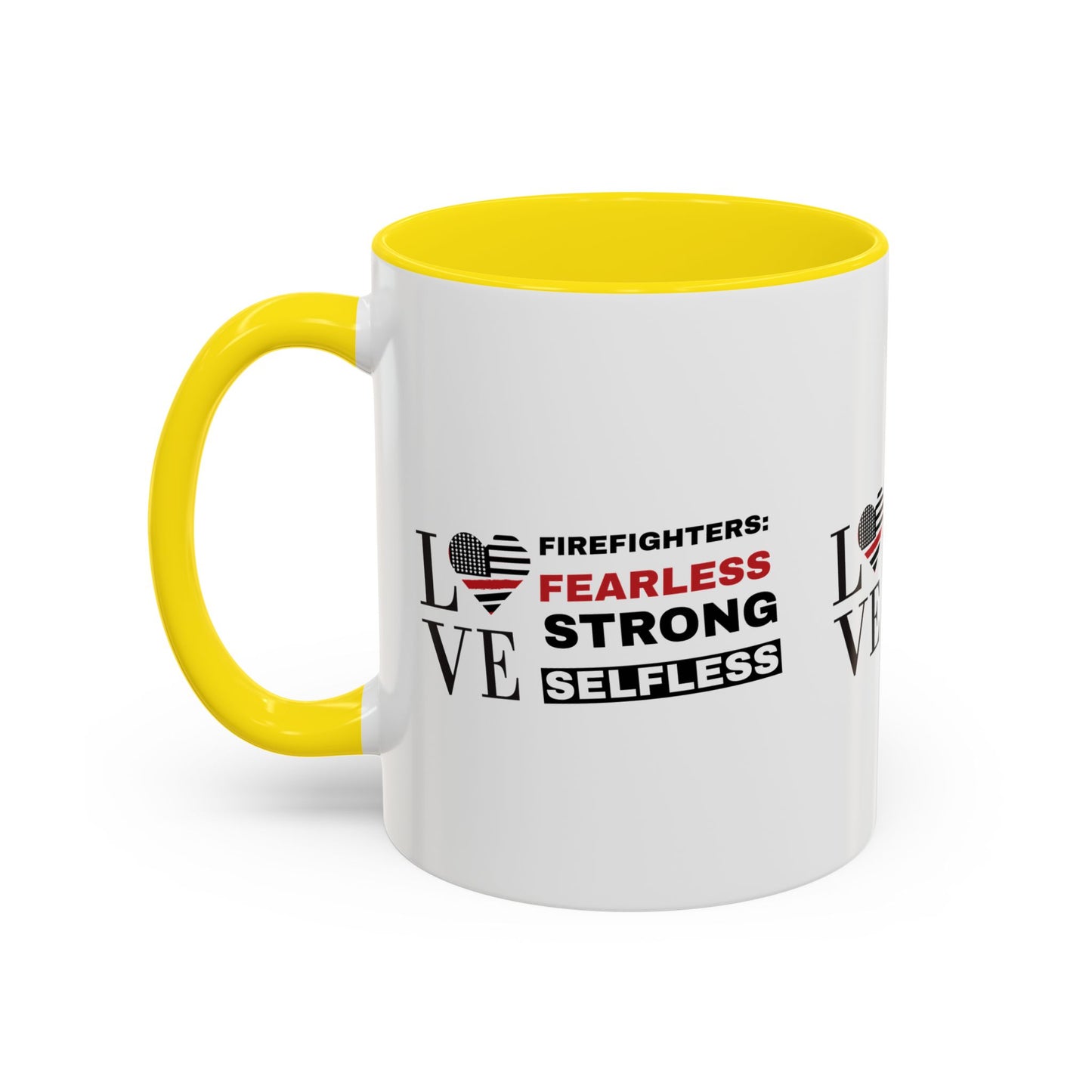 Firefighter Accent Coffee Mug – Firefighters: fearless, strong, selfless