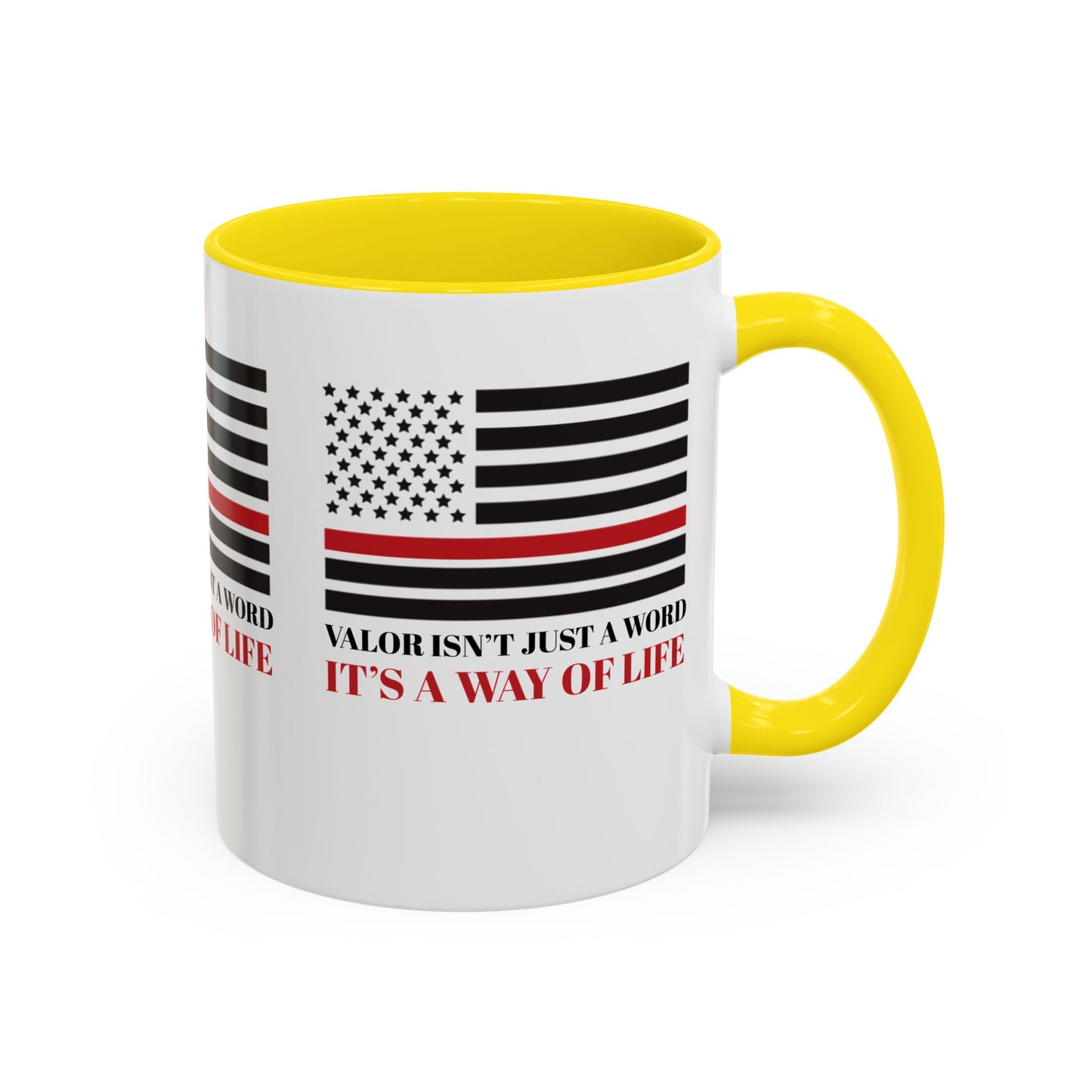 Firefighter Accent Coffee Mug – Valor isn’t just a word—it’s a way of life