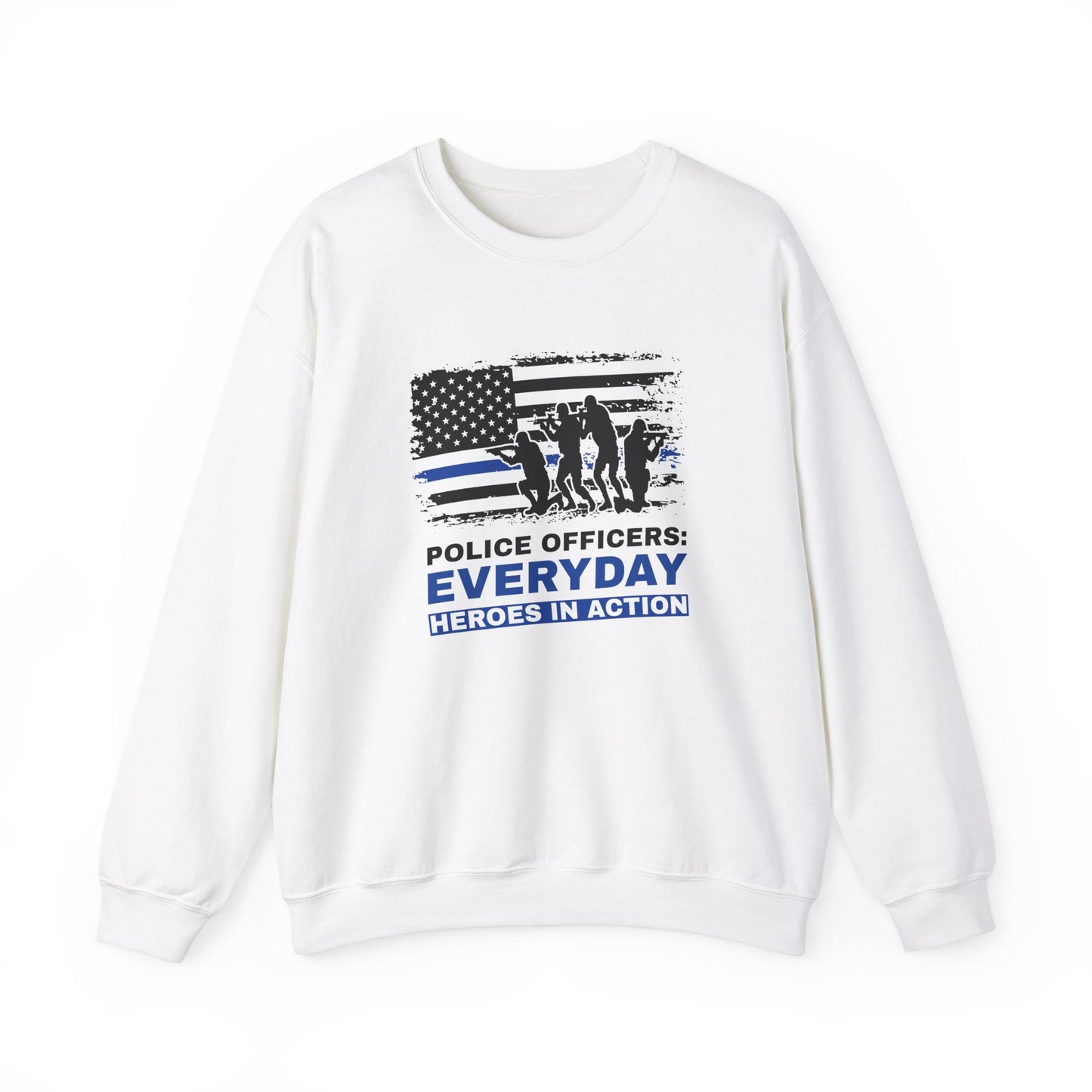 Police Unisex Heavy Blend Crewneck Sweatshirt – Police officers: everyday heroes in action
