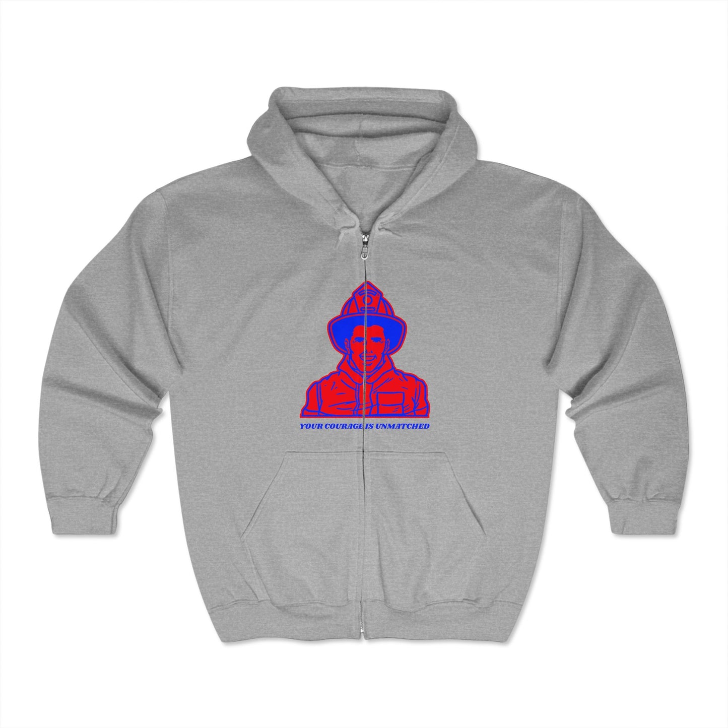 Firefighter Unisex Full Zip Hooded Sweatshirt – Your courage is unmatched