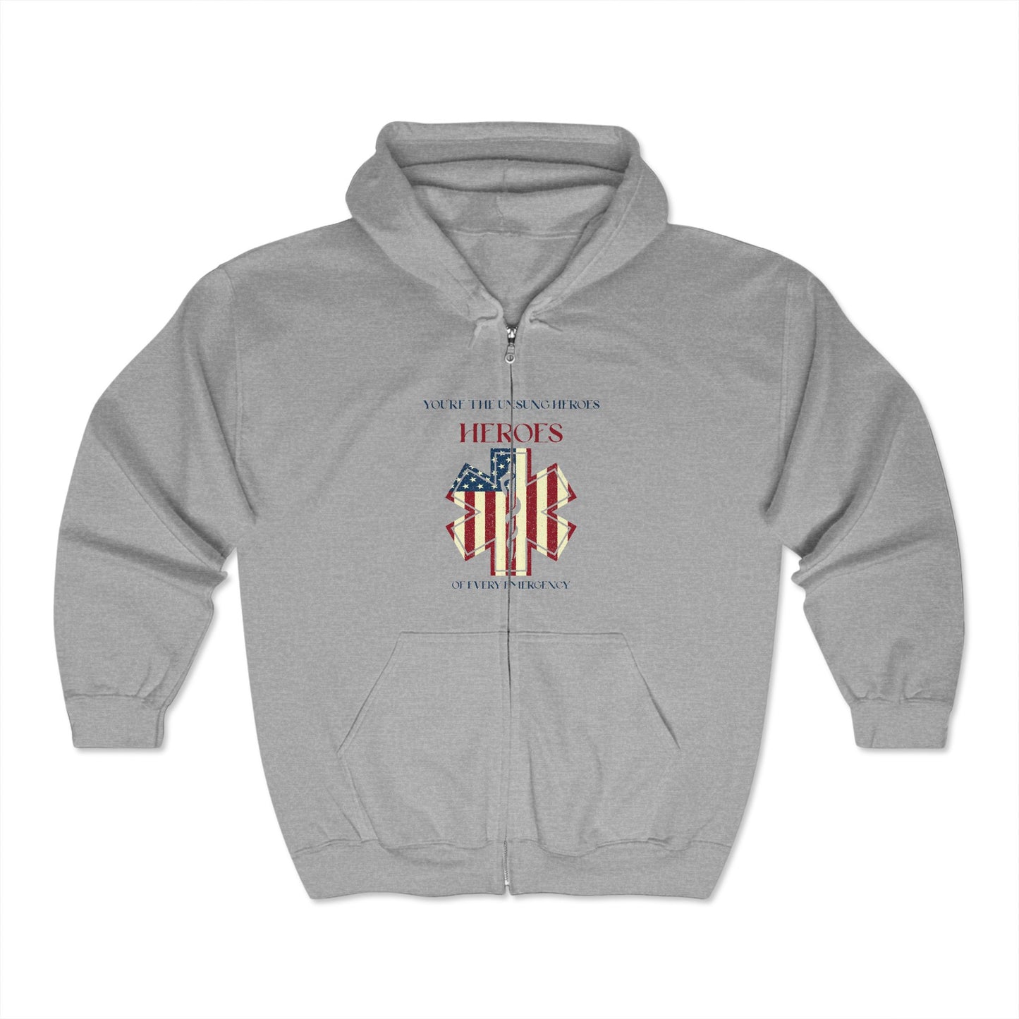 EMS Unisex Full Zip Hooded Sweatshirt – You’re the unsung heroes of every emergency