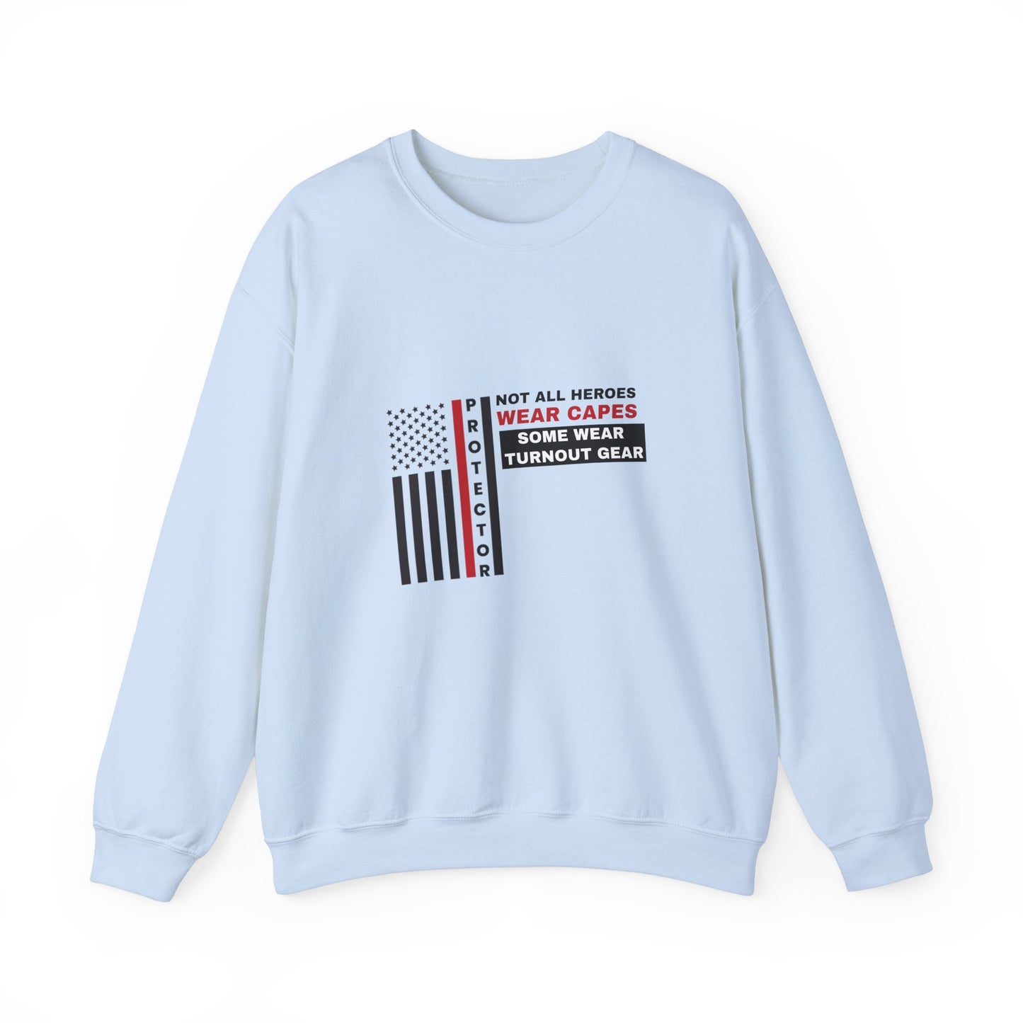 Firefighter Unisex Heavy Blend Crewneck Sweatshirt – Not all heroes wear capes—some wear turnout gear