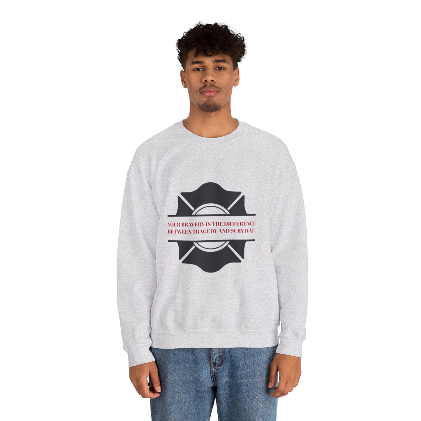 Firefighter Unisex Heavy Blend Crewneck Sweatshirt – Your bravery is the difference between tragedy and survival
