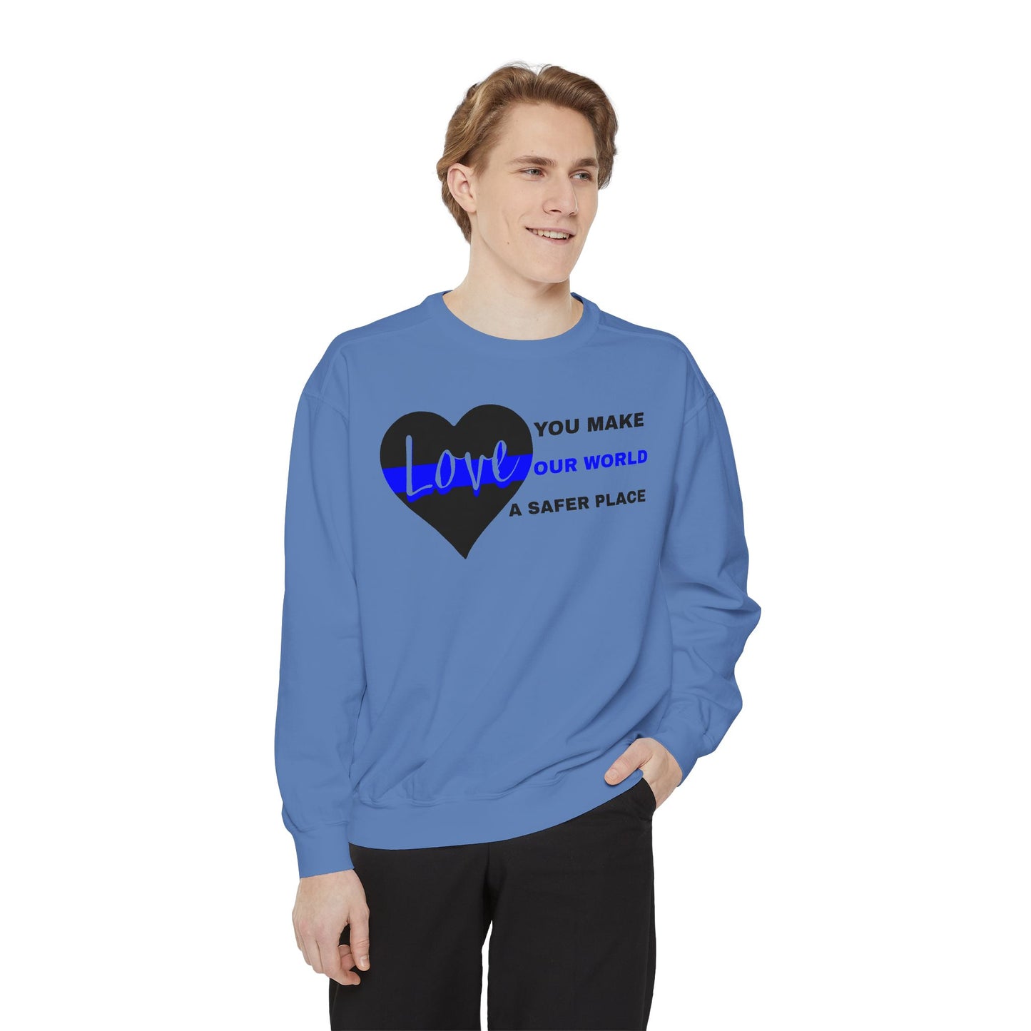Police Unisex Garment-Dyed Sweatshirt – You make our world a safer place