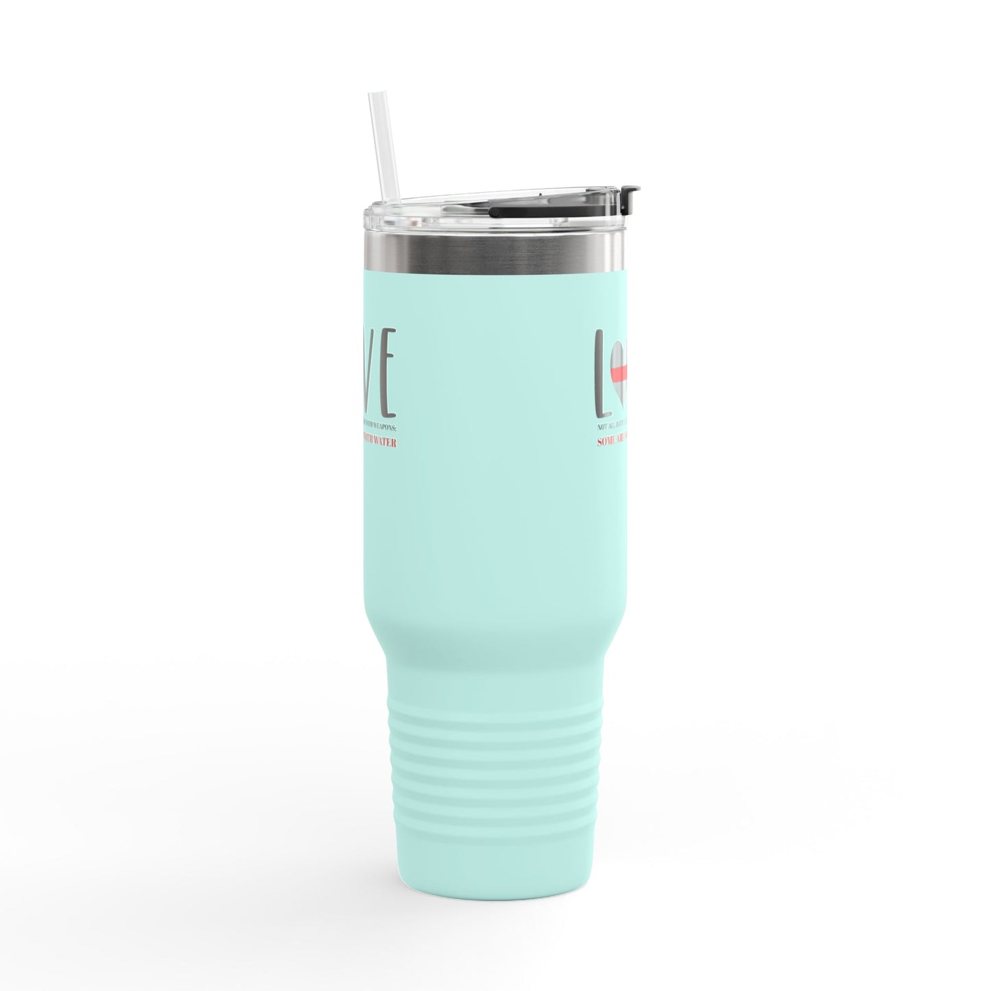 Firefighter Insulated Travel Mug, 40oz – Not all battles are fought with weapons; some are fought with water