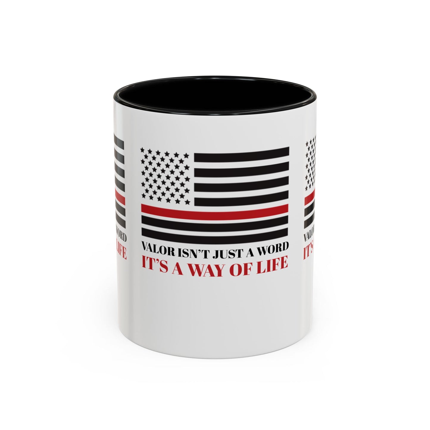 Firefighter Accent Coffee Mug – Valor isn’t just a word—it’s a way of life