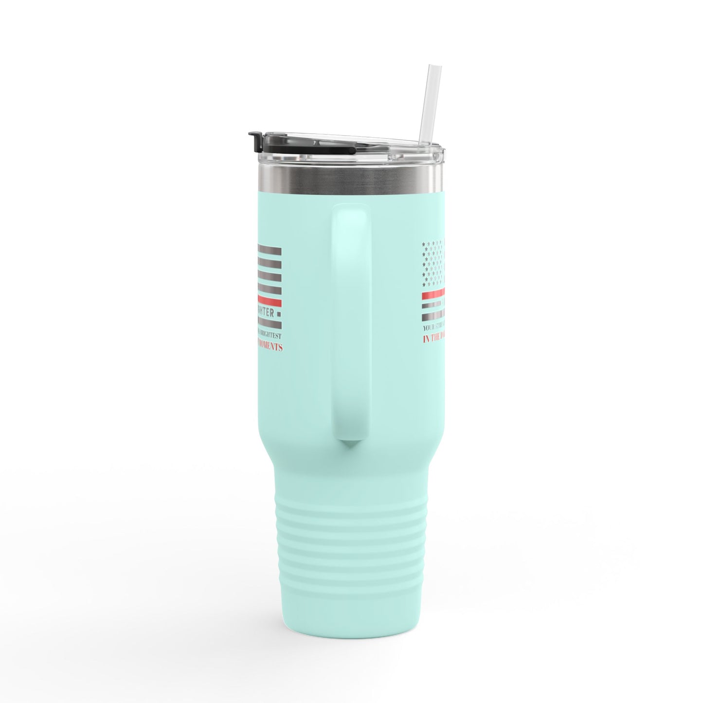 Firefighter Insulated Travel Mug, 40oz – Your strength shines brightest in the darkest moments