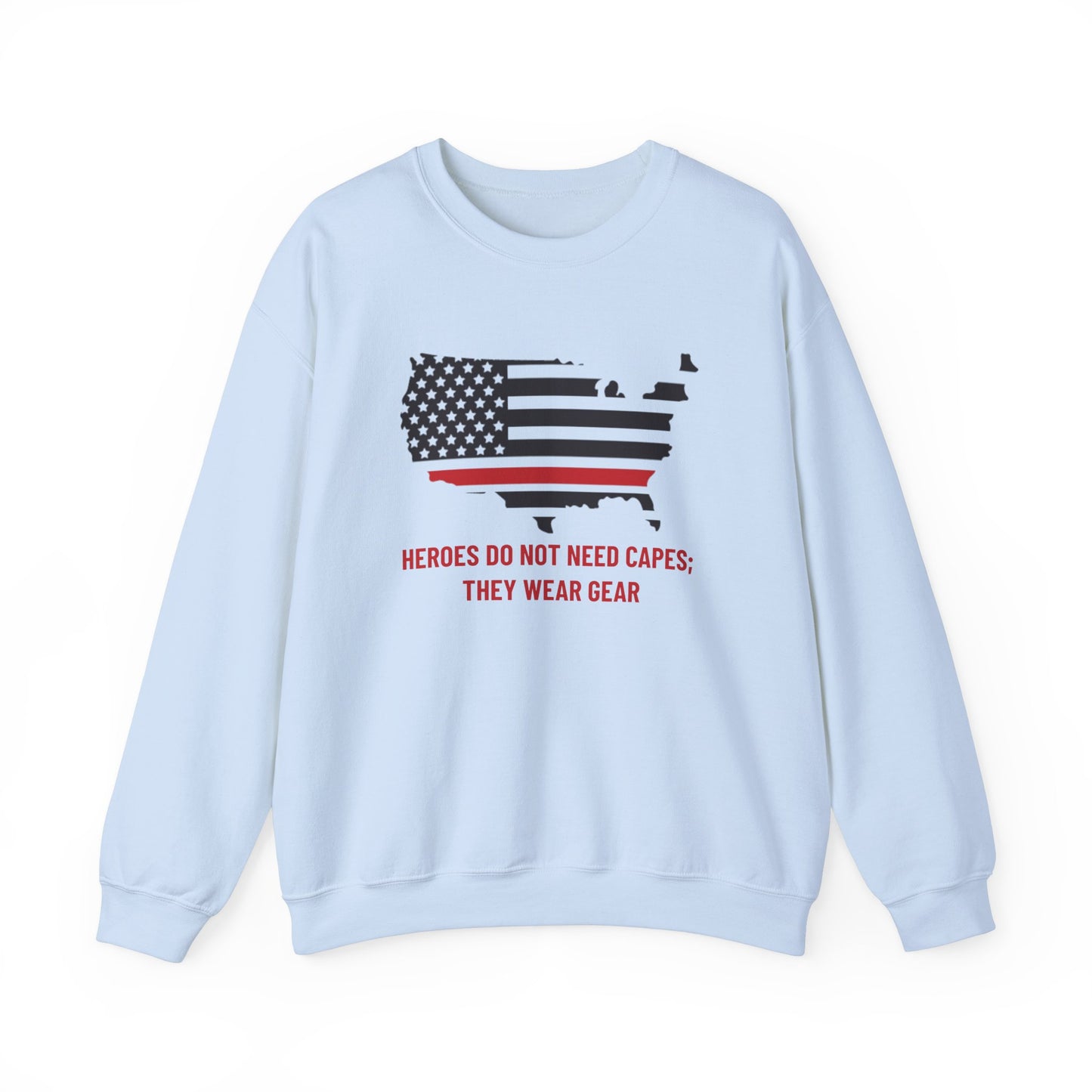 Firefighter Unisex Heavy Blend Crewneck Sweatshirt – Heroes do not need capes; they wear gear
