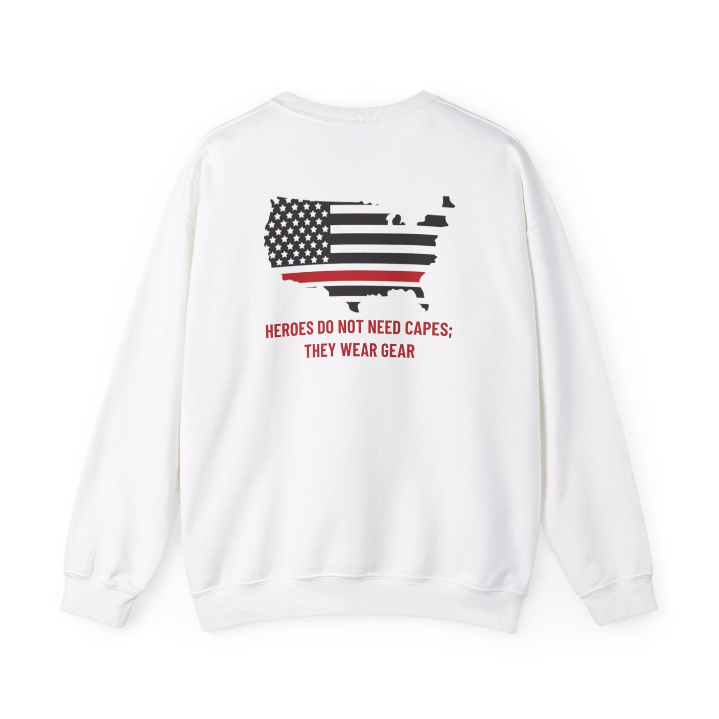 Firefighter Unisex Heavy Blend Crewneck Sweatshirt – Heroes do not need capes; they wear gear