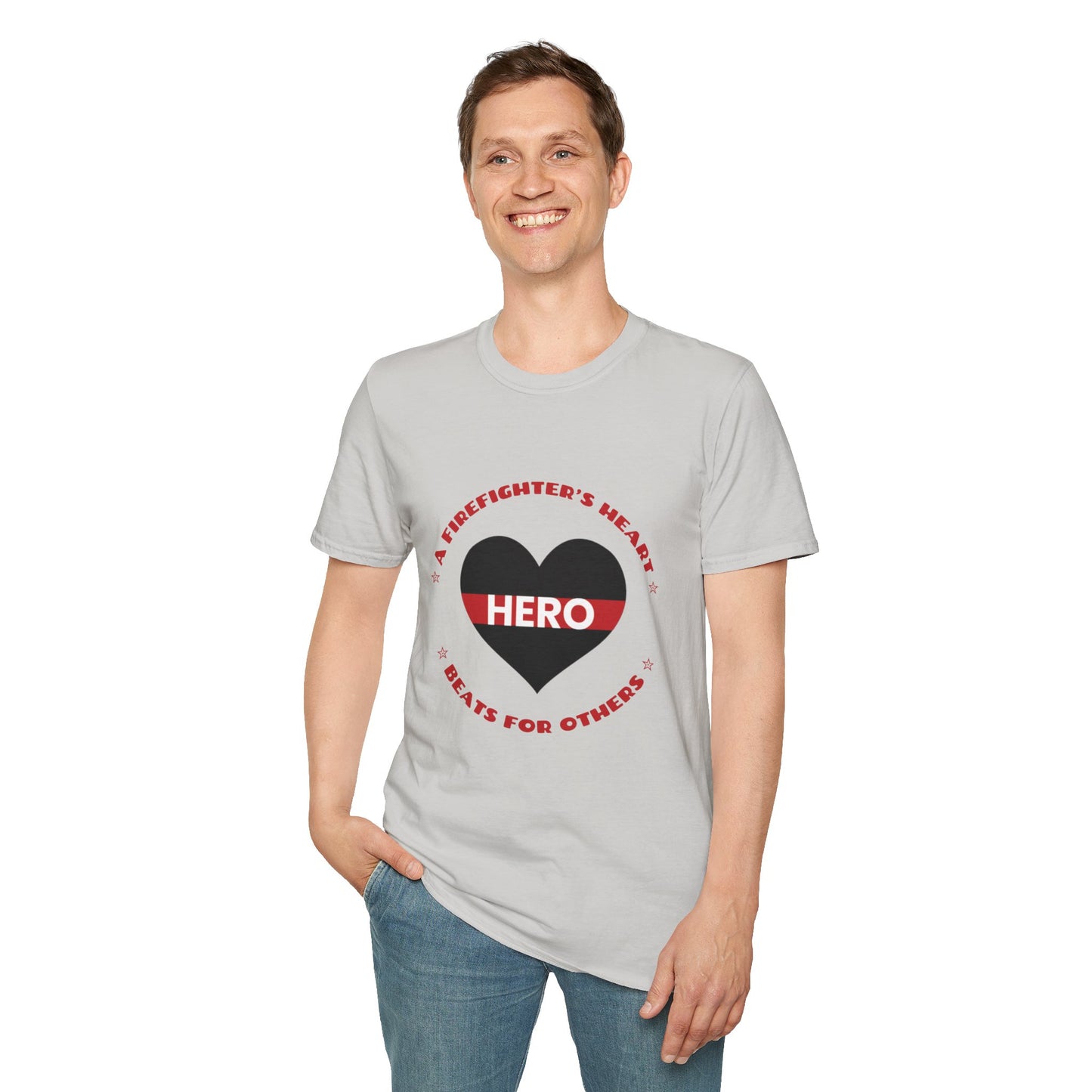 Firefighter Softstyle T-Shirt – A firefighter’s heart beats for others