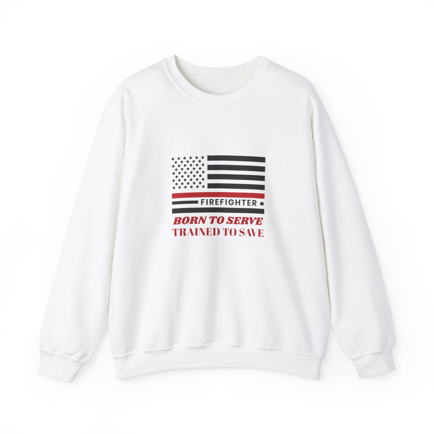 Firefighter Unisex Heavy Blend Crewneck Sweatshirt – Born to serve, trained to save