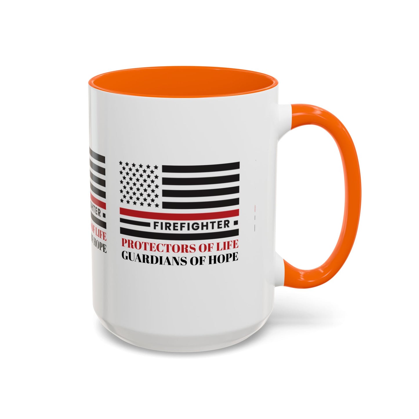 Firefighter Accent Coffee Mug – Firefighters: Protectors of life, guardians of hope