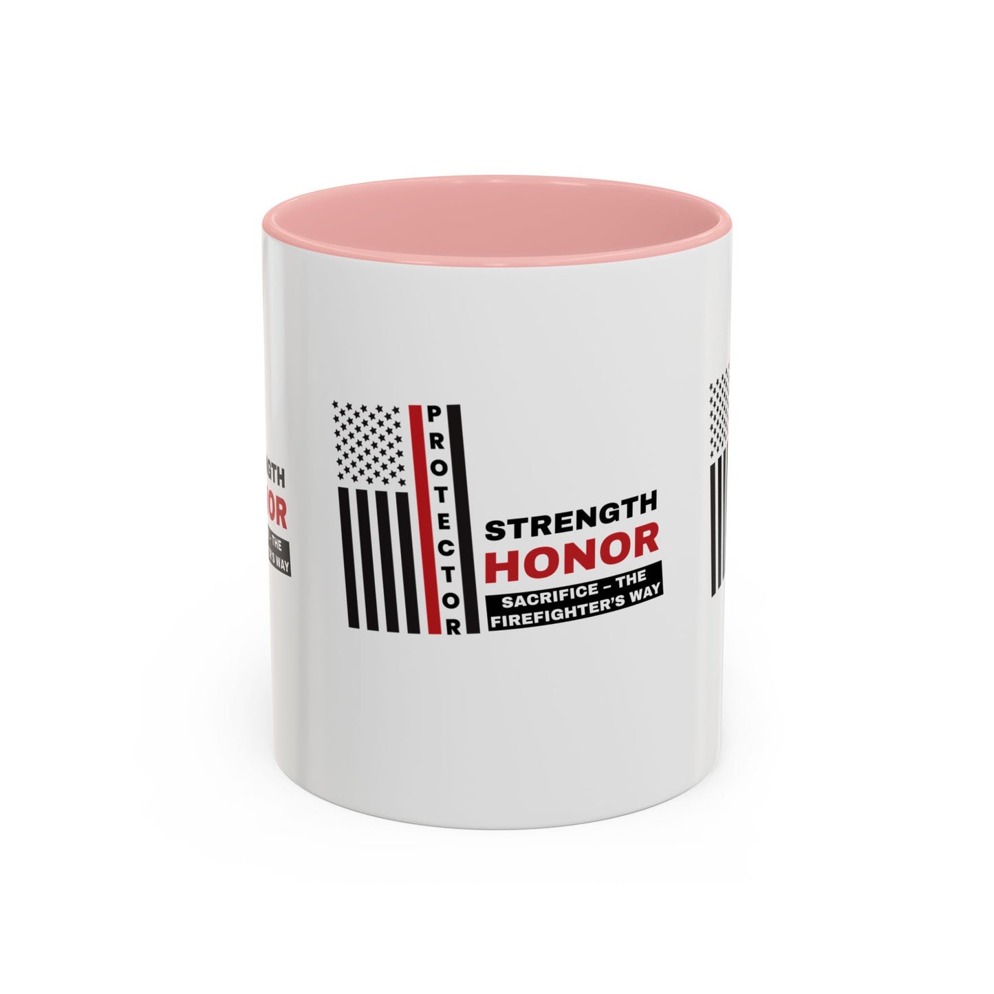 Firefighter Accent Coffee Mug – Strength, honor, sacrifice – the firefighter’s way