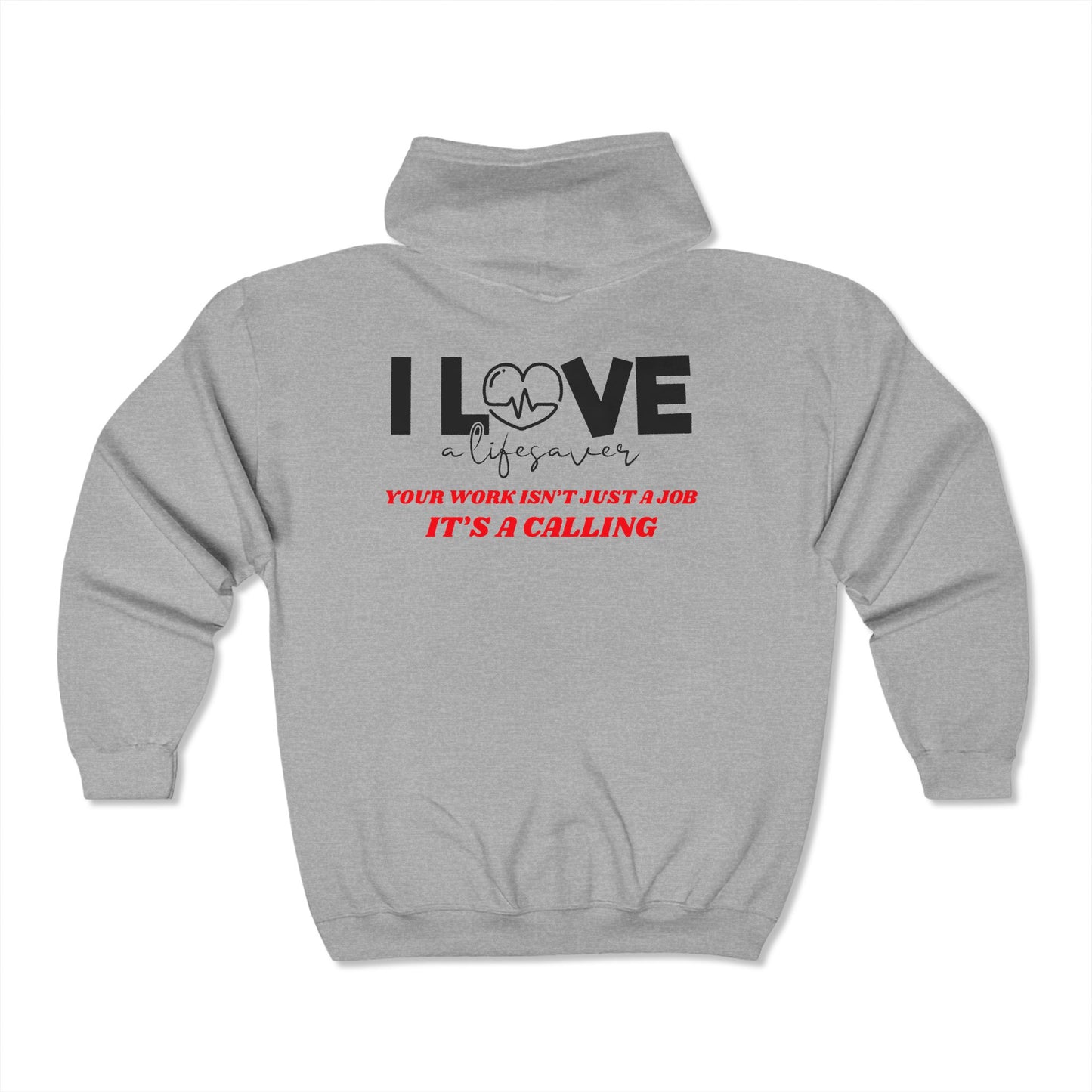EMS Unisex Full Zip Hooded Sweatshirt – Your work isn’t just a job, it’s a calling