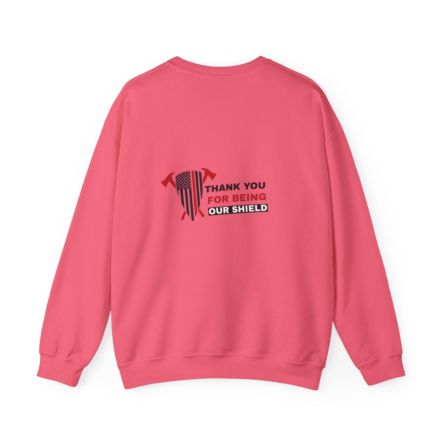 Firefighter Unisex Heavy Blend Crewneck Sweatshirt – Thank you for being our shield