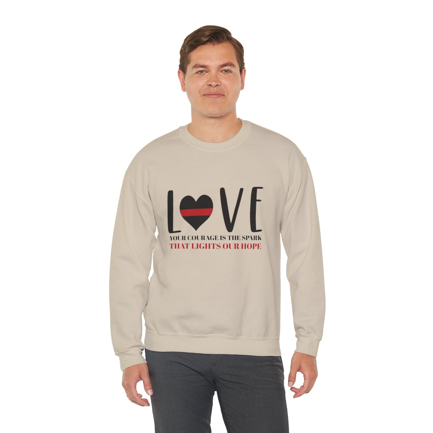 Firefighter Unisex Heavy Blend Crewneck Sweatshirt – Your courage is the spark that lights our hope