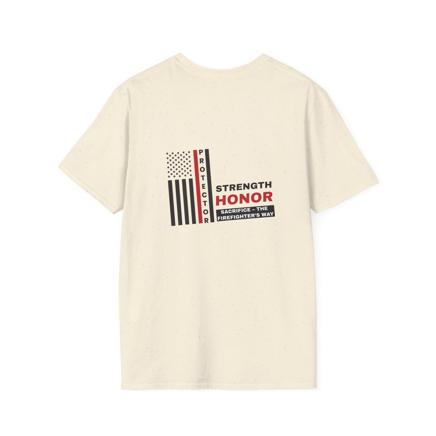 Firefighter Softstyle T-Shirt – Strength, honor, sacrifice – the firefighter’s way