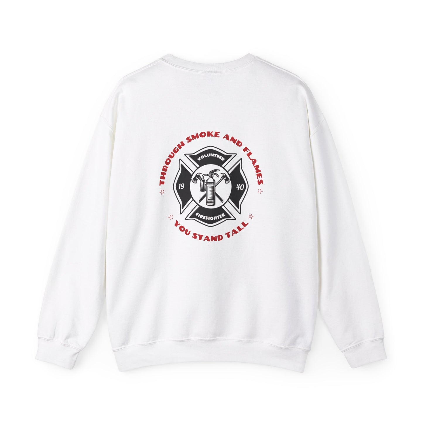 Firefighter Unisex Heavy Blend Crewneck Sweatshirt – Through smoke and flames, you stand tall