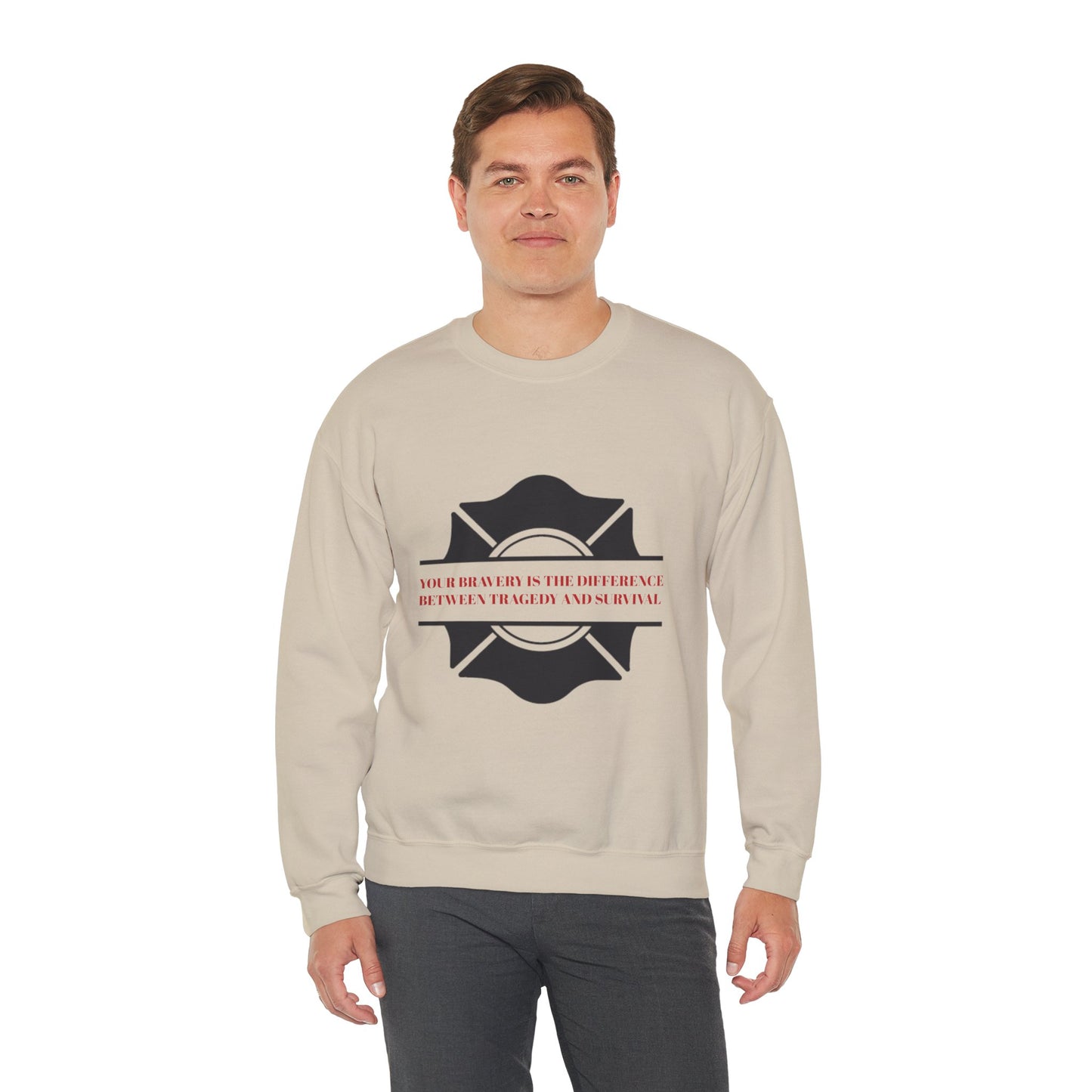 Firefighter Unisex Heavy Blend Crewneck Sweatshirt – Your bravery is the difference between tragedy and survival