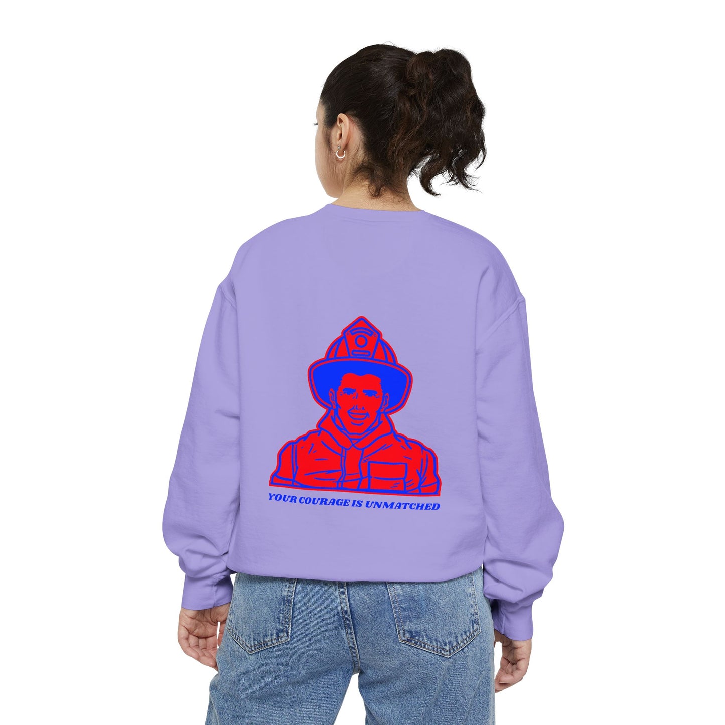 Firefighter Unisex Garment-Dyed Sweatshirt – Your courage is unmatched