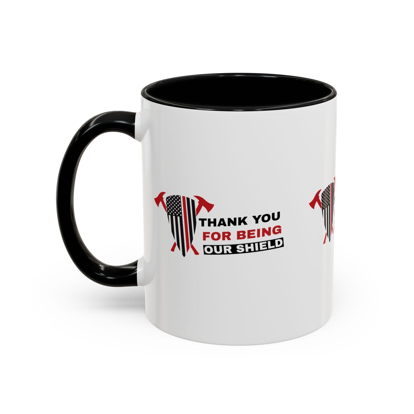 Firefighter Accent Coffee Mug – Thank you for being our shield