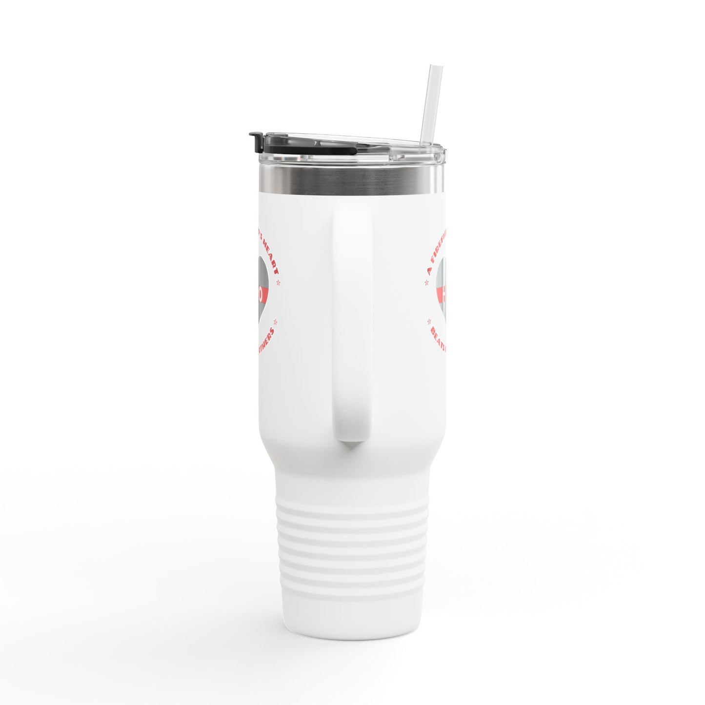 Firefighter Insulated Travel Mug, 40oz – A firefighter’s heart beats for others