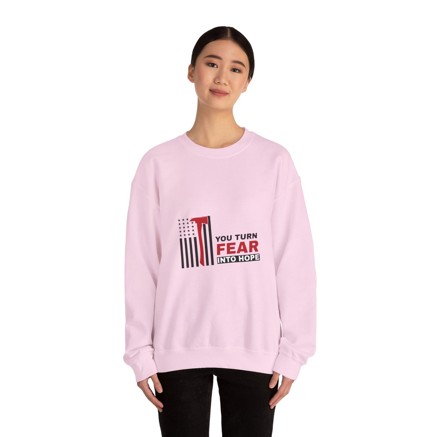 Firefighter Unisex Heavy Blend Crewneck Sweatshirt – You turn fear into hope