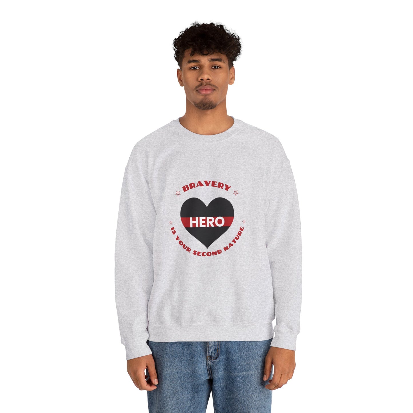 Firefighter Unisex Heavy Blend Crewneck Sweatshirt – Bravery is your second nature