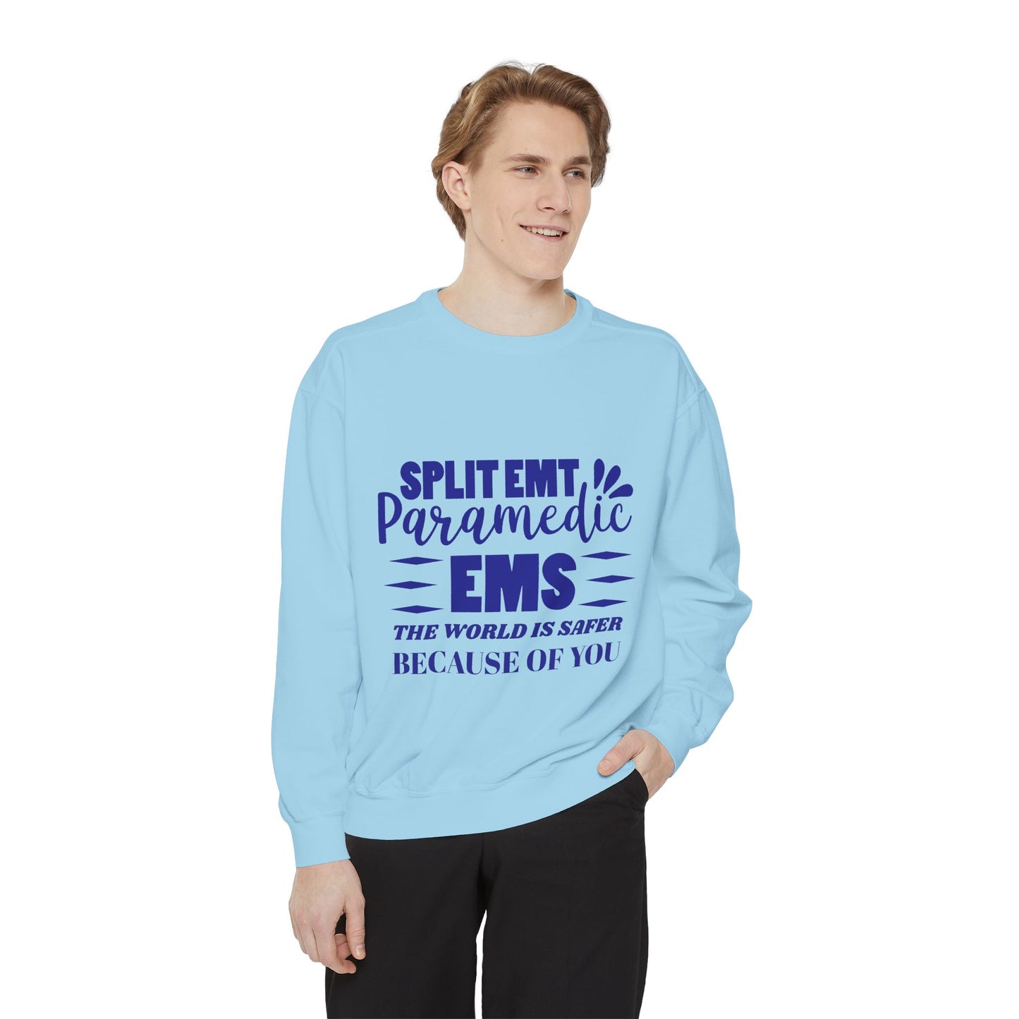 EMS Unisex Garment-Dyed Sweatshirt –The world is safer because of you