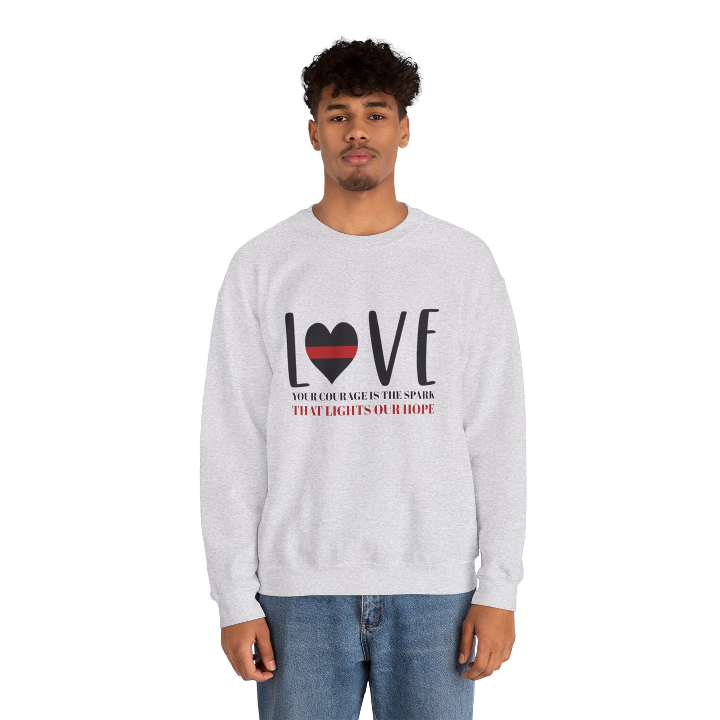 Firefighter Unisex Heavy Blend Crewneck Sweatshirt – Your courage is the spark that lights our hope