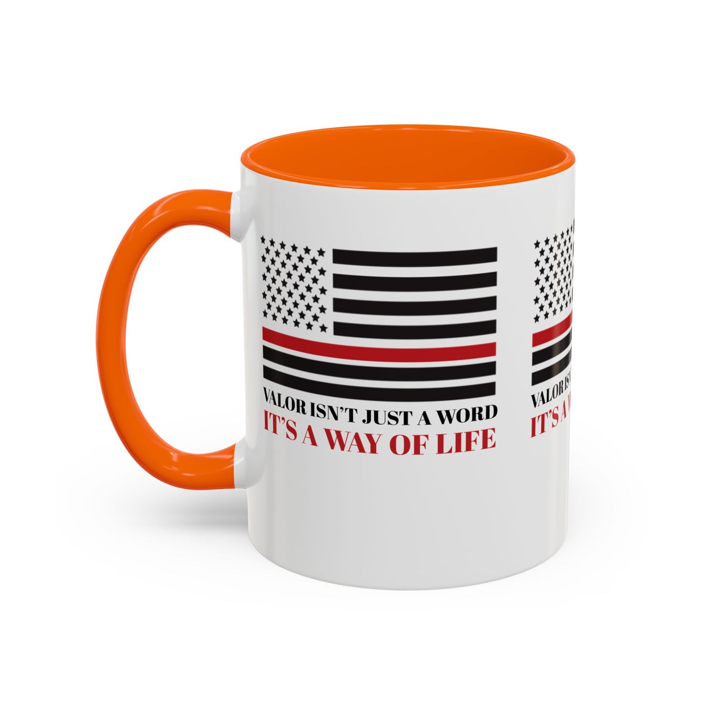 Firefighter Accent Coffee Mug – Valor isn’t just a word—it’s a way of life