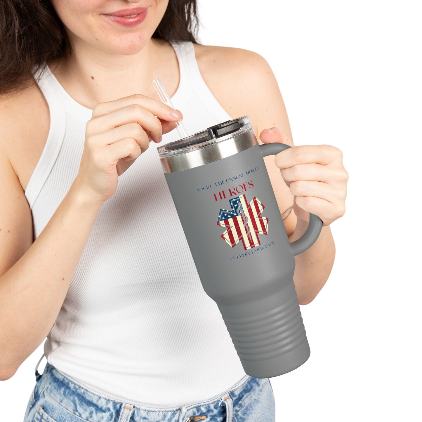 EMS Insulated Travel Mug, 40oz - You’re the unsung heroes of every emergency
