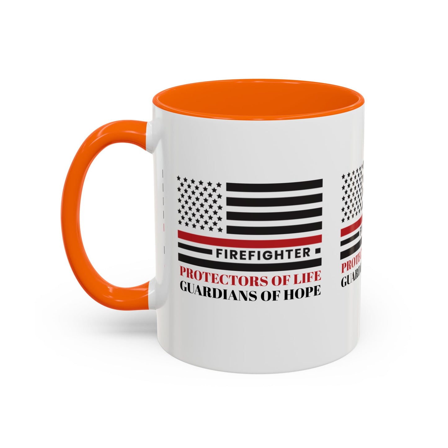 Firefighter Accent Coffee Mug – Firefighters: Protectors of life, guardians of hope
