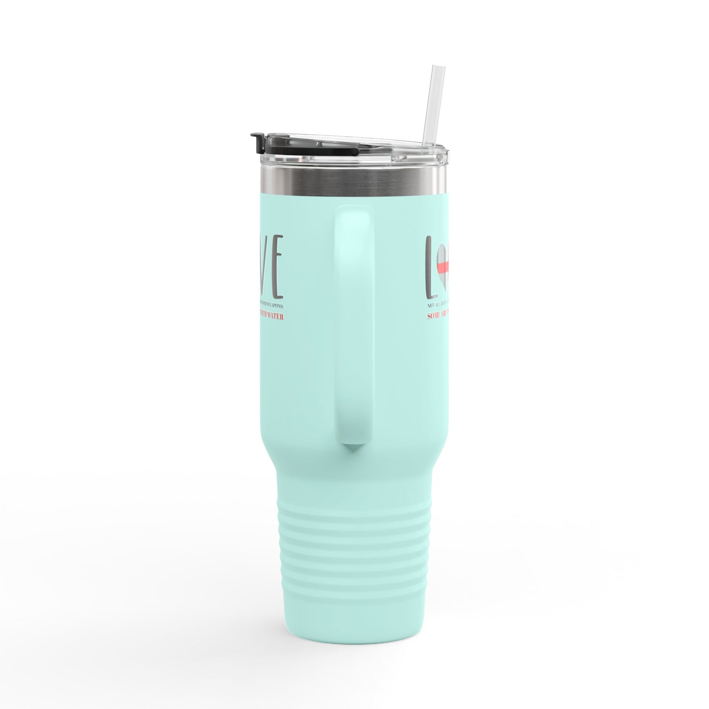 Firefighter Insulated Travel Mug, 40oz – Not all battles are fought with weapons; some are fought with water