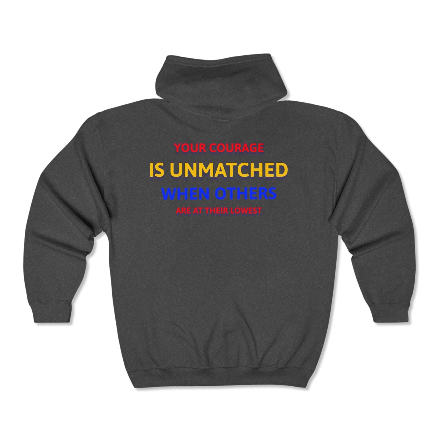 EMS Unisex Full Zip Hooded Sweatshirt – Your courage is unmatched when others are at their lowest