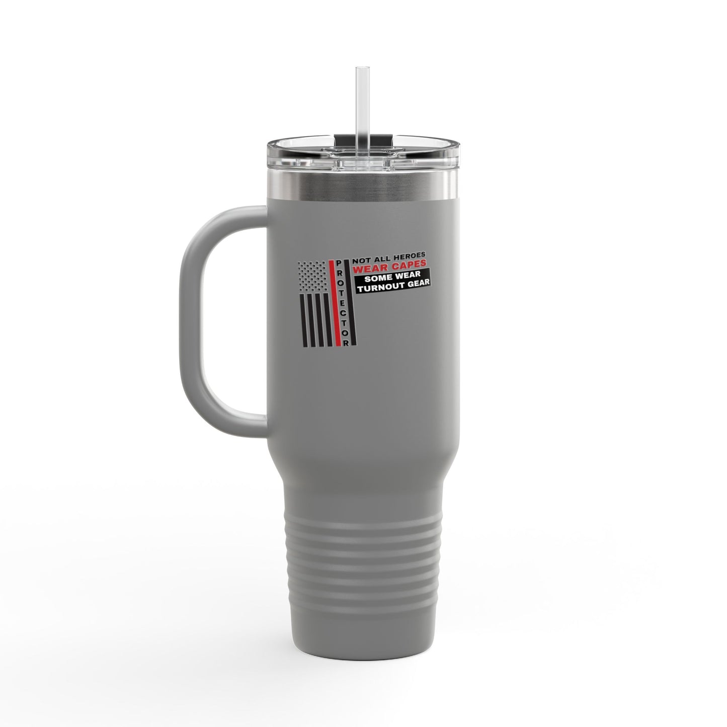 Firefighter Insulated Travel Mug, 40oz – Not all heroes wear capes—some wear turnout gear