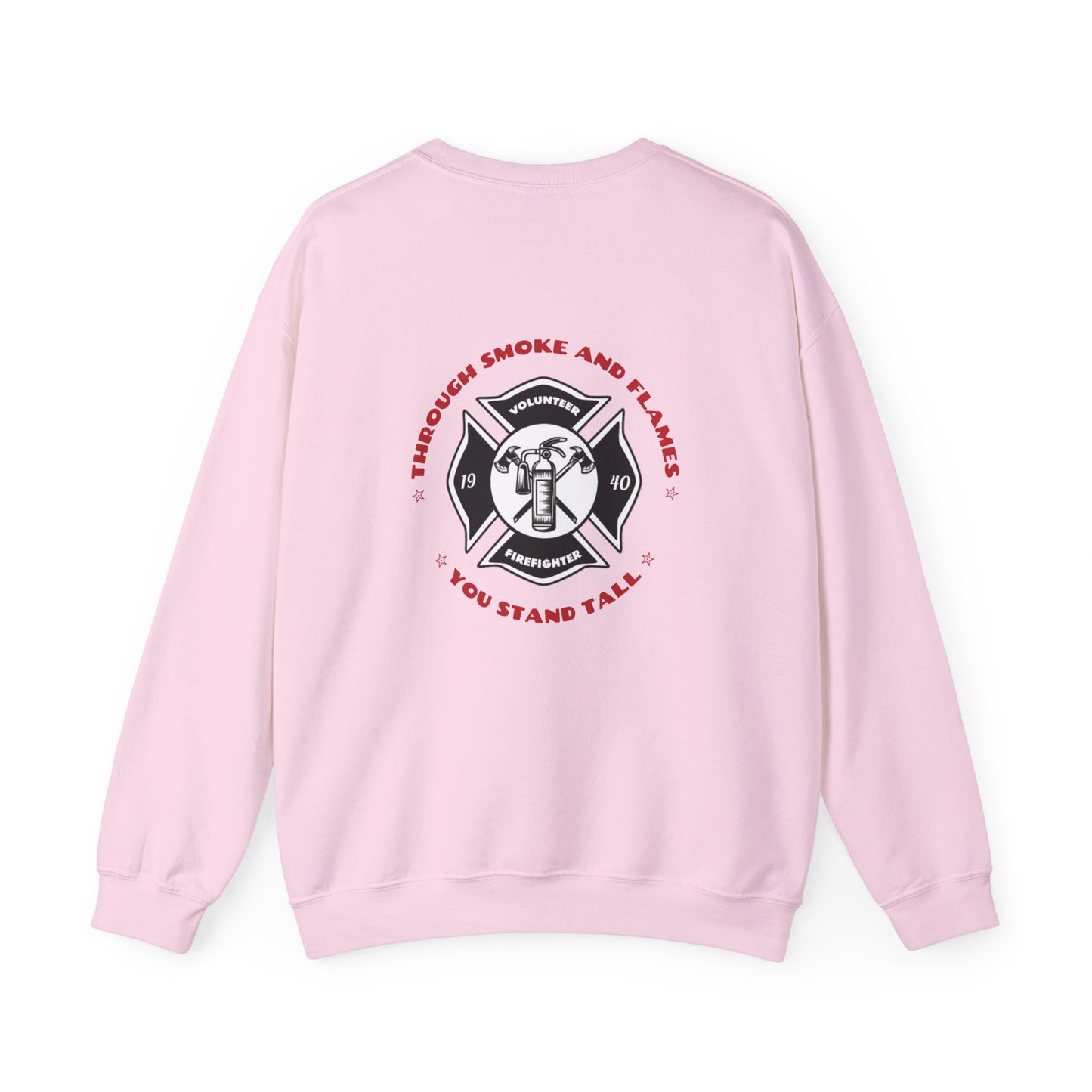 Firefighter Unisex Heavy Blend Crewneck Sweatshirt – Through smoke and flames, you stand tall