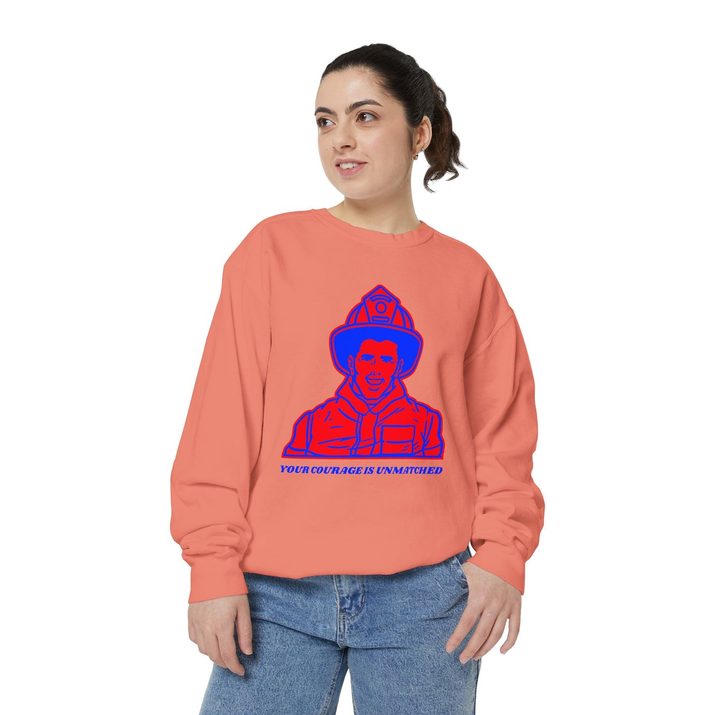 Firefighter Unisex Garment-Dyed Sweatshirt – Your courage is unmatched