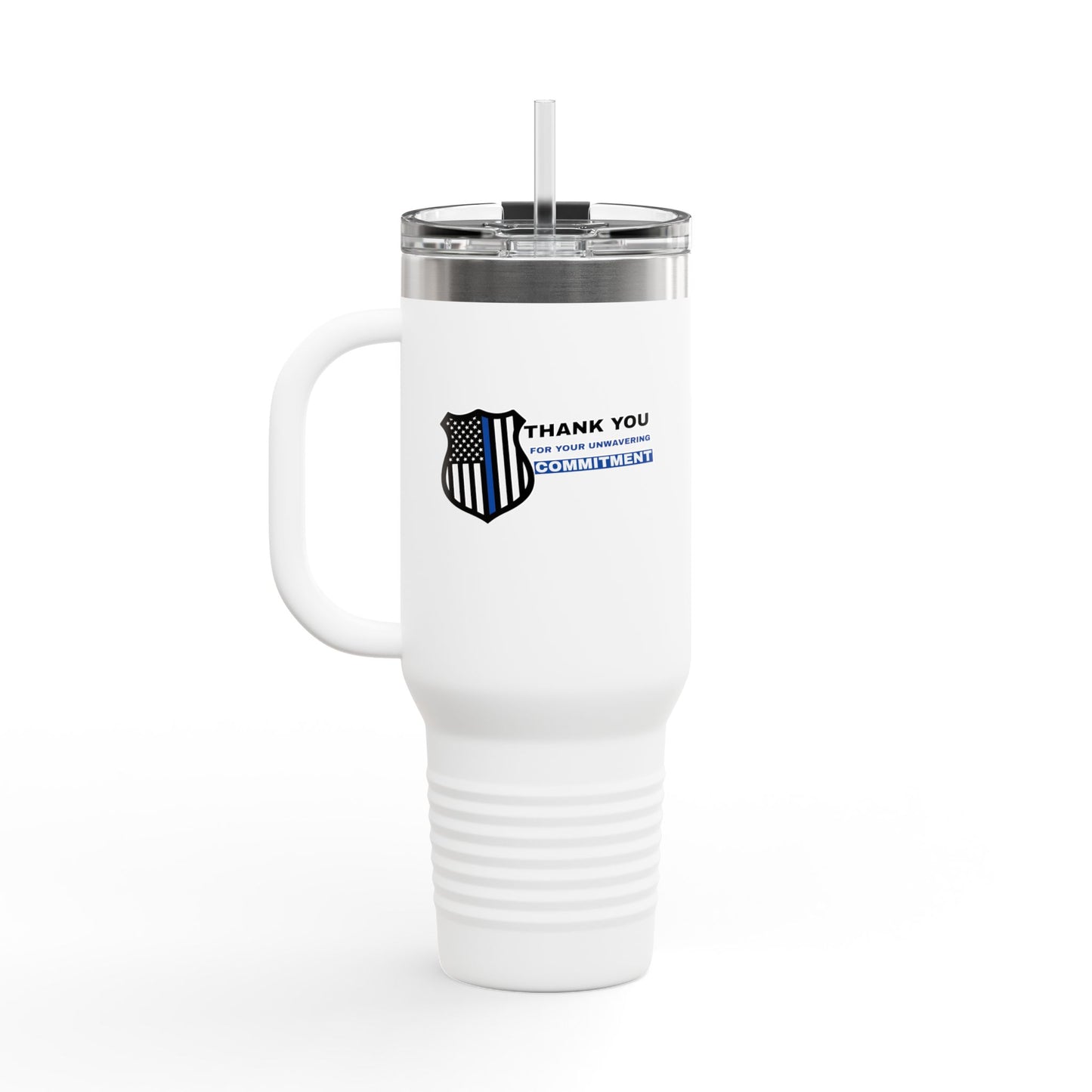 Police Insulated Travel Mug, 40oz – Thank you for your unwavering commitment