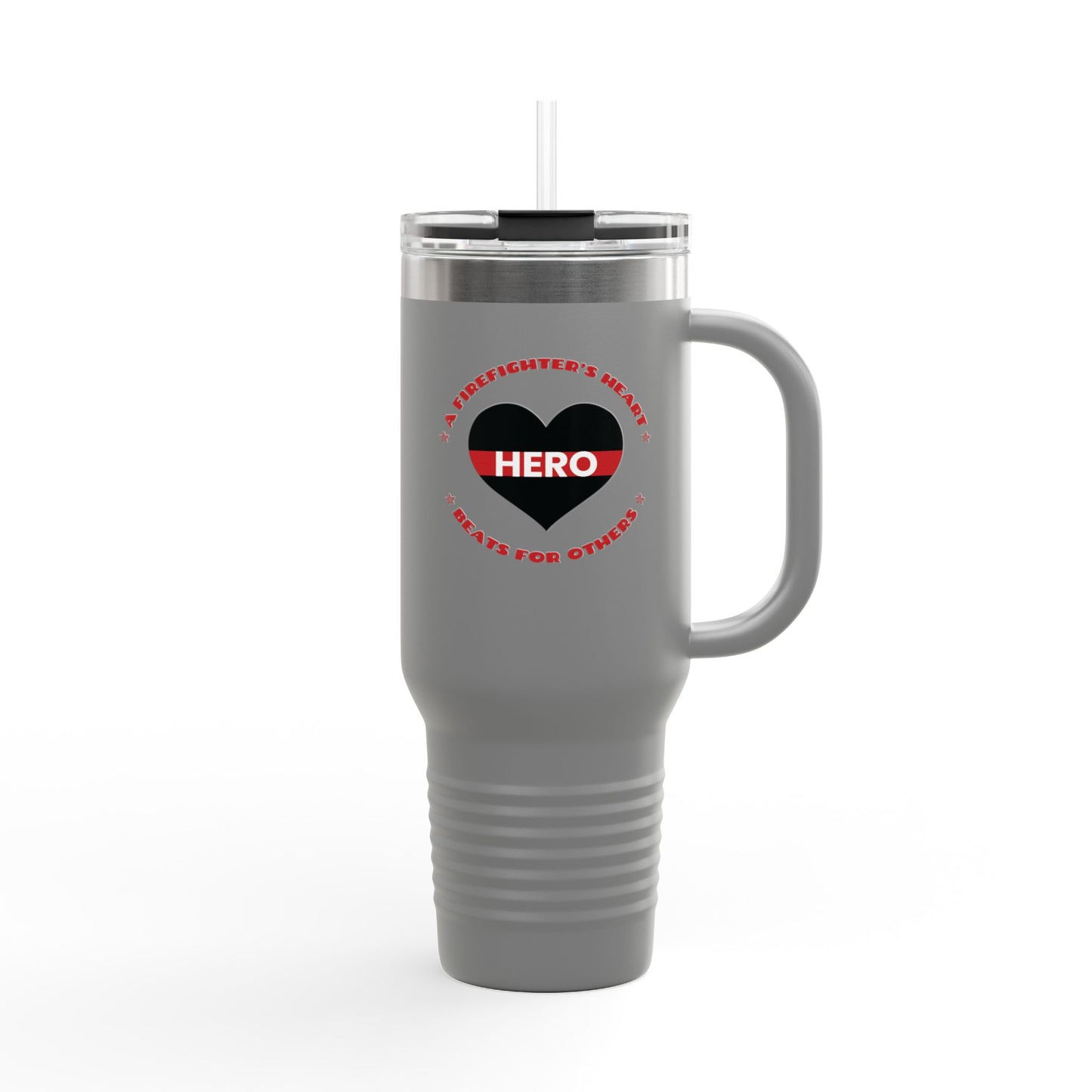 Firefighter Insulated Travel Mug, 40oz – A firefighter’s heart beats for others