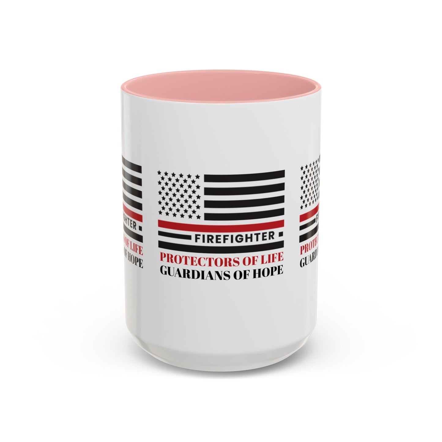 Firefighter Accent Coffee Mug – Firefighters: Protectors of life, guardians of hope