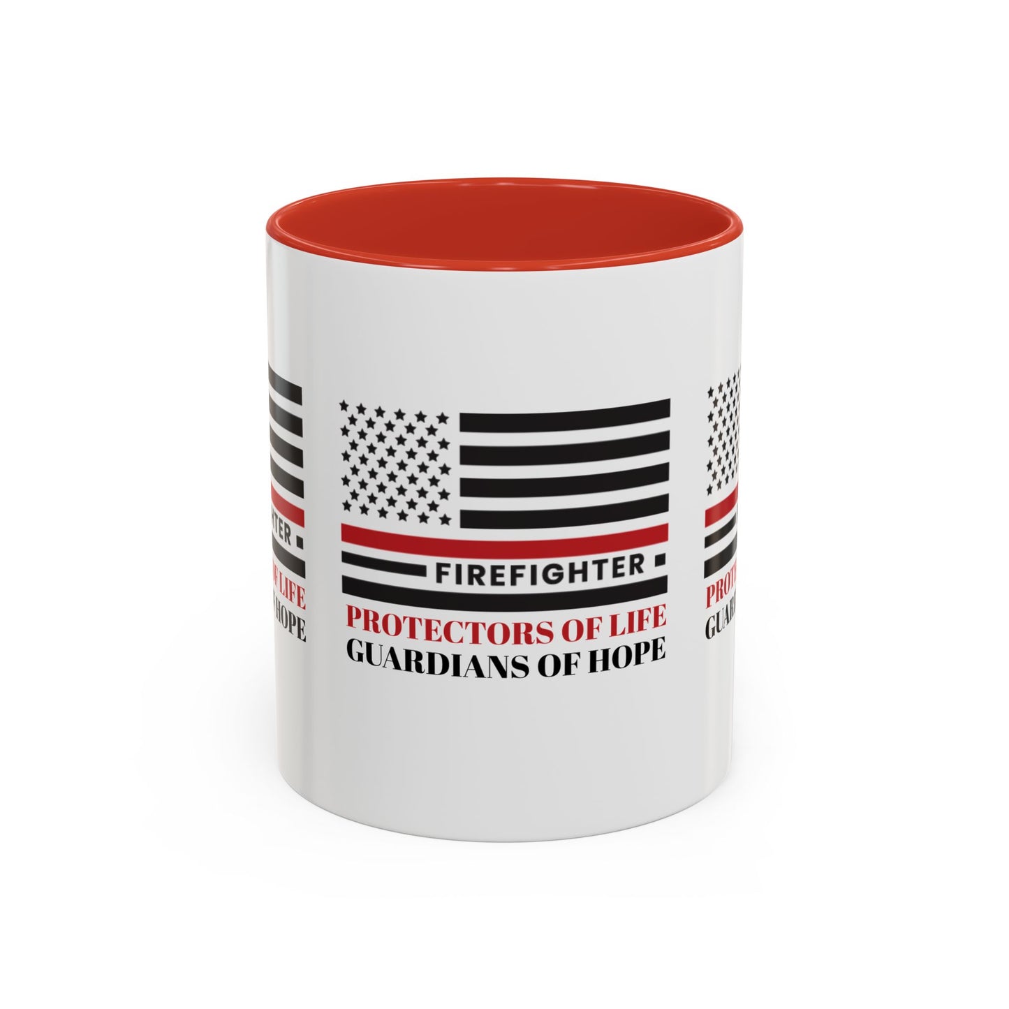 Firefighter Accent Coffee Mug – Firefighters: Protectors of life, guardians of hope