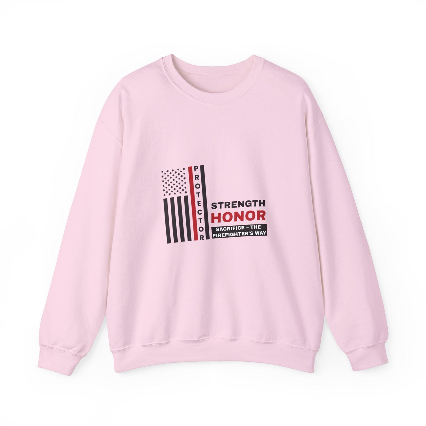 Firefighter Unisex Heavy Blend Crewneck Sweatshirt – Strength, honor, sacrifice – the firefighter’s way